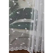  Kész függöny Verona fehér faleveles 400x250cm lakástextília
