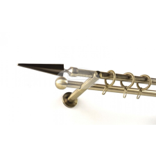  Keszthely óarany színű 2 rudas fém függönykarnis szett modern tartókkal karnis, függönyrúd