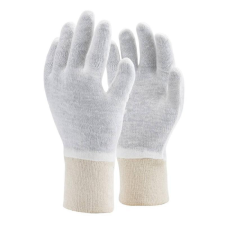  Kesztyű kötött vékony pamut/poliészter duplaszálas TOP COPE2 THIN, fehér, 8 védőkesztyű