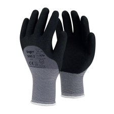  Kesztyű nylon, homokszemcsés nitrilhabba mártott, TOP SNS-2, fekete/szürke, 7 védőkesztyű