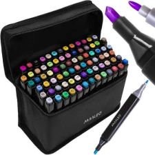 Két oldalas filctoll készlet tokban - 80db filctoll, marker