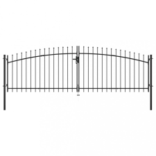  Kétajtós lándzsahegytetejű kerítéskapu 400 x 175 cm kerti bútor