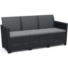 KETER ALLIBERT CLAIRE SOFA 3 - HÁROMSZEMÉLYES MŰRATTAN KERTI KANAPÉ, GRAFIT () kerti bútor