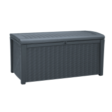 KETER Borneo polyrattan kerti tároló doboz, antracit - 416L 230414 kerti tárolás