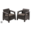 Keter Corfu duo polyrattan kerti fotelek, 2db - barna