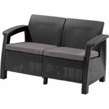 KETER Corfu love seat műrattan kerti kétszemélyes kanapé kerti bútor