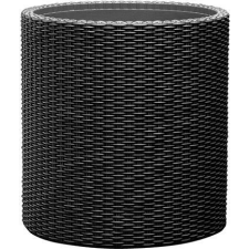 KETER Cylinder "S" Polyrattan Virágcserép - Grafit (R41422) kerti tárolás