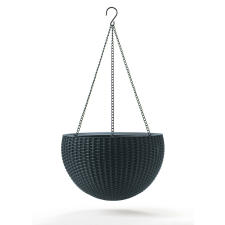 KETER HANGING SPHERE polyrattan függő virágcserép - grafit kerti tárolás