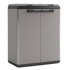 Keter Split Cabinet Basic Műanyag Szelektív Hulladéktároló – Szürke – 2 X 110 L kerti tárolás
