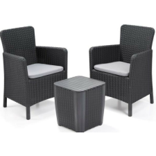 KETER Trenton Balcony műrattan kerti bútor garnitúra (kétszemélyes), grafit kerti bútor