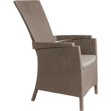 KETER Vermont állítható polyrattan kerti fotel - cappuccino kerti bútor