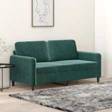  kétszemélyes sötétzöld bársony kanapé 140 cm bútor