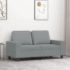  kétszemélyes világosszürke szövetkanapé 120 cm