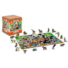 Kétszínű fa puzzle Medve Paradicsom 2 az 1-ben puzzle, kirakós