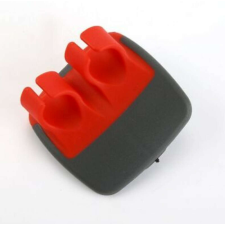  Kétujjas konyhai hámozó, szürke- piros, műanyag, 6,5 x 6,5 cm konyhai eszköz