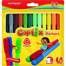 KeyRoad Capfix Filctoll, Rostirón Készlet - Összekapcsolható Fejekkel, 24 db/ bliszter, Vegyes Színek (KR971770) filctoll, marker