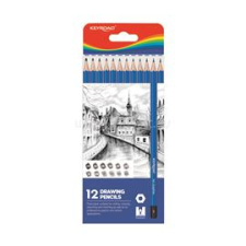 KeyRoad Grafitceruza, 12 különböző keménységben, hatszögletű 12 db/bliszter Keyroad (KEYROAD_38372) ceruza