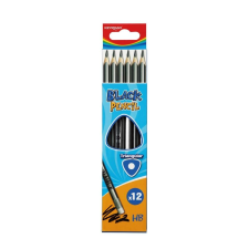 KeyRoad Grafitceruza HB, radíros, háromszögletű 12 db/bliszter Keyroad Black ceruza