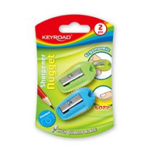 KeyRoad Hegyező 1 lyukú 2 db/bliszter Nugget vegyes színek (KEYROAD_38377) hegyező