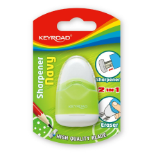 KeyRoad Hegyező 1 lyukú tartályos, radírral Keyroad Navy vegyes színek hegyező