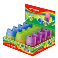 KeyRoad Hegyező 2 lyukú tartályos 12 db/display Mellow vegyes színek (KEYROAD_38407) hegyező
