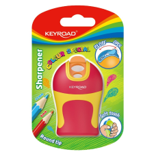 KeyRoad Hegyező 2 lyukú tartályos, fedeles, ceruzahegy gömbölyítő Keyroad Colour Special vegyes színek hegyező