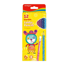 KeyRoad Színes ceruza készlet radíros, háromszögletű Keyroad Erasable 12 klf. szín színes ceruza