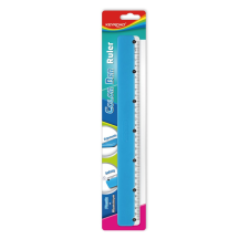 KeyRoad Vonalzó 30 cm, fém skálával Keyroad Colour Bar vegyes színek vonalzó
