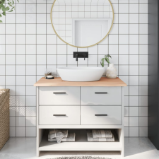 kezeletlen tömör fa fürdőszobai pult 100 x 60 x 2 cm építőanyag