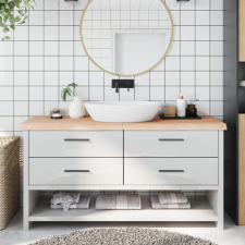 kezeletlen tömör fa fürdőszobai pult 160 x 60 x 6 cm építőanyag