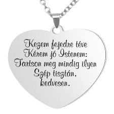 Kezem fejedre téve... medál lánccal, választható több formában és színben medál