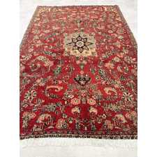  Kézi csomózású perzsa Mahal Bordós-Zöldes szőnyeg 305x210cm lakástextília