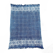 Kézműves Indigó Ágytakaró - 170x120cm - Seedha Nyilak lakástextília