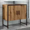  Kézműves tölgy színű szerelt fa mosdószekrény 60x33x60 cm