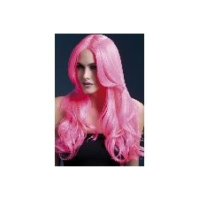  Khloe-Hullámos hosszú pink paróka. jelmez