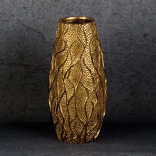  Kiara dekoratív váza domború mintával Arany 12x12x24 cm dekoráció