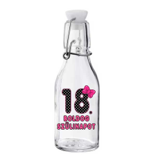  Kicsi csatos üveg, Boldog szülinapot, számmal, masnis ajándéktárgy