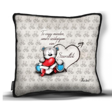  Kicsi díszpárna, Te vagy minden, szeretlek, maci szívvel ajándéktárgy