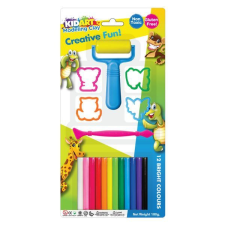 KIDART Kid Art: Modellező gyurma készlet formákkal, 12 db-os kreatív és készségfejlesztő
