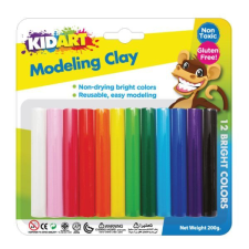 KIDART Kid Art: Színes modellező gyurma, 12 db-os kreatív és készségfejlesztő