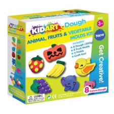 KIDART Kid art: zöldségek, gyümölcsök és állatok gyuma készlet, 8 színű kreatív és készségfejlesztő