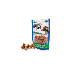 KIDDOG Jutalomfalat, Nyúlhús Rizzsel, Mini Csontocskák, 80 g, A04820 jutalomfalat kutyáknak