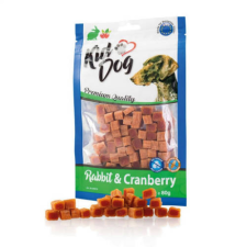 KIDDOG Rabbit Cranberry - jutalomfalat (nyúlhús, vörösáfonya) kutyák részére (80g) jutalomfalat kutyáknak