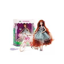 Kids Hits Emily Grace Vörös hajú baba biciklivel és kiegészítőkkel (KH23/020) baba