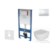Kielle Genesis falra szerelhető WC szett, Kielle Oudee WC soft close ülőkével, Gemini III fényes króm nyomólappal 30505SS69