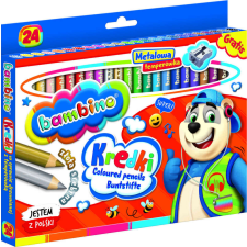 KIK Bambino Metal Pencils 24db-os színes ceruza készlet hegyezővel, Többszínű színes ceruza