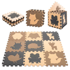 KIK Hab Szivacs puzzle 85x85x1cm #barna-fekete játszószőnyeg