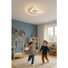 KIK LED mennyezeti plafond lámpa gyerekszobába dimmelhető LUMELA + távirányító hold fehér világítás