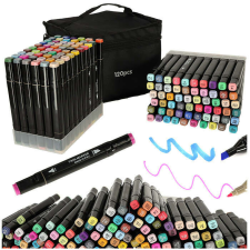 KIK OEM Kétoldalas alkoholos filctollak tokban 120 + állvány filctoll, marker