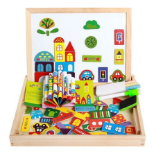 KIK OEM Nagy multifunkcionális mágnestábla 30X23cm és 100db mágneses figura, v2 játékfigura
